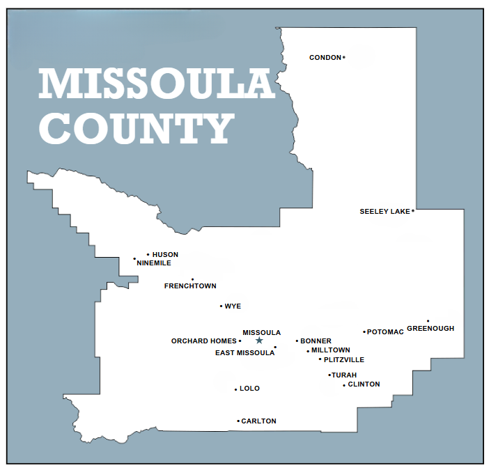 Map Of Missoula County With Towns
