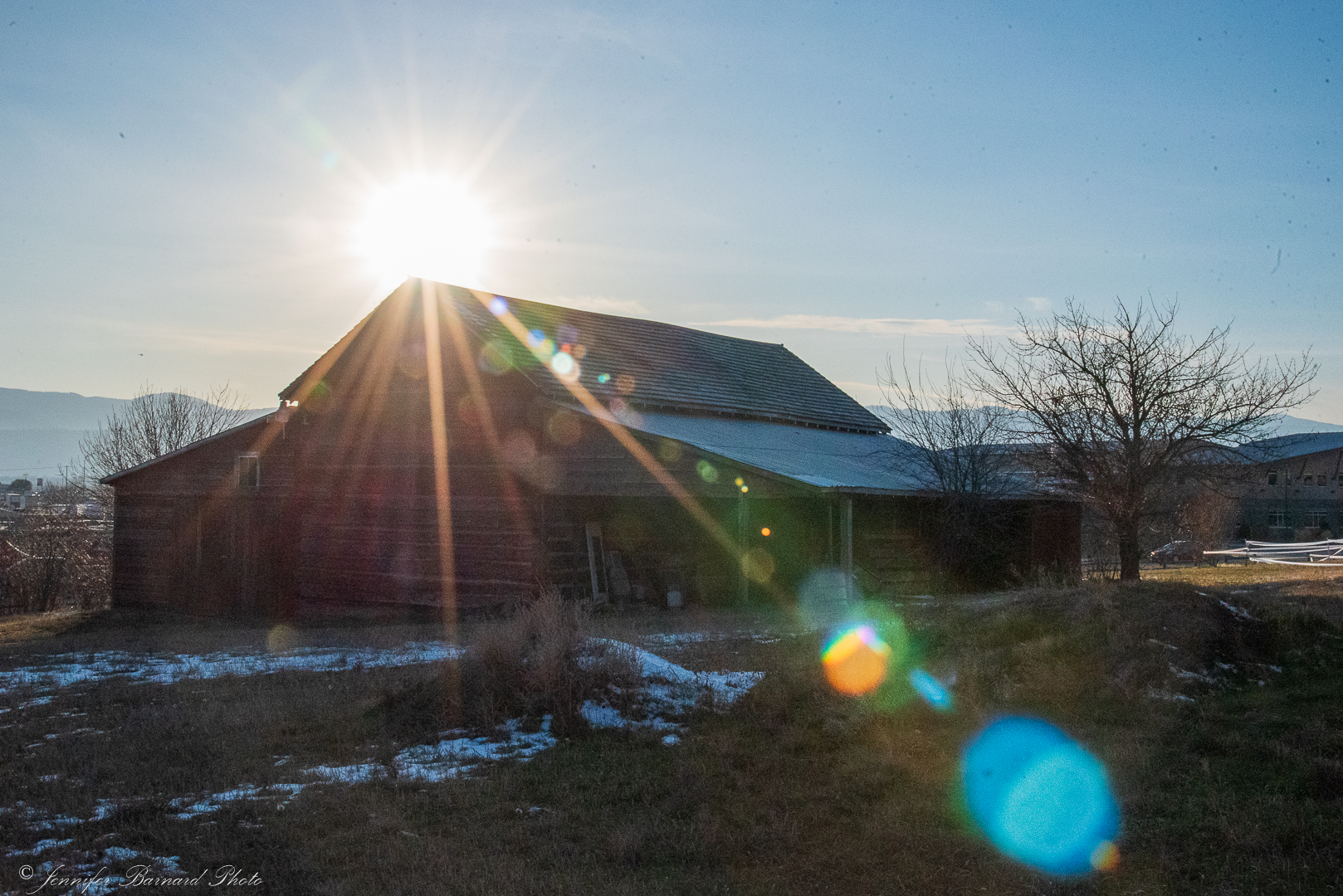 LaLonde ranch barn in winter