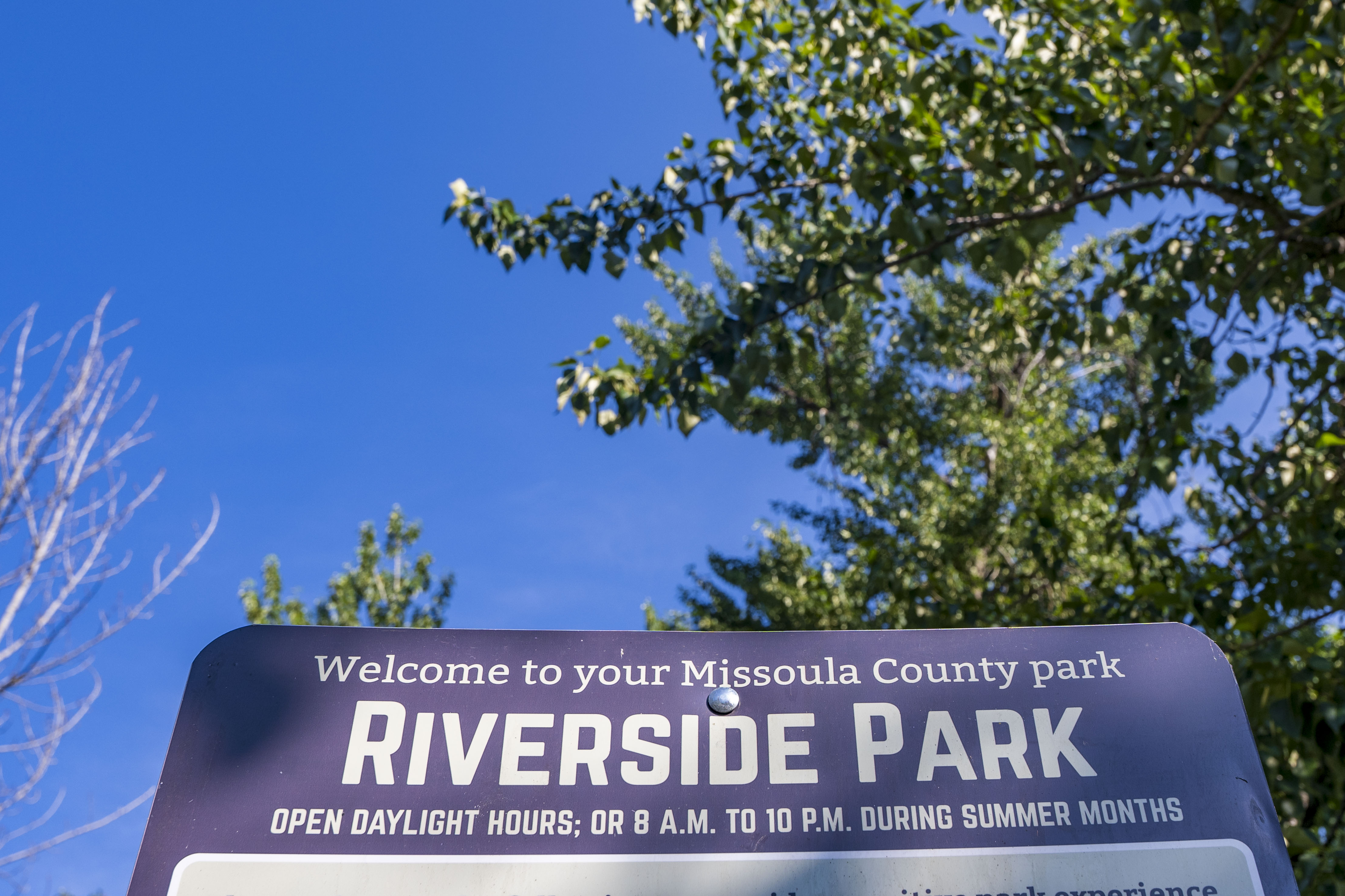 Riverside Park sign in Lolo