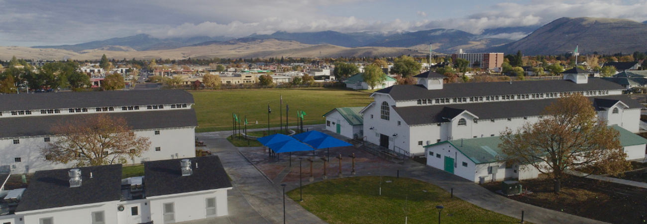 Aerial landscape of the Missoula County Fairgrounds