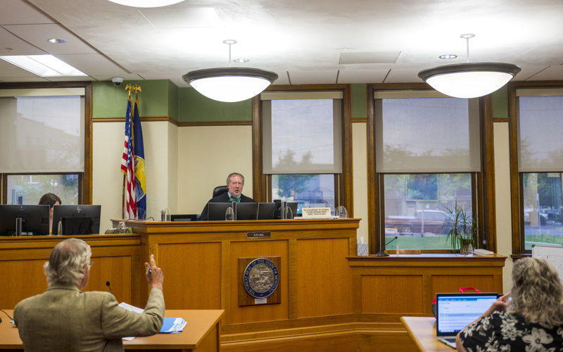 Judge Alex Beal presiding over a courtroom